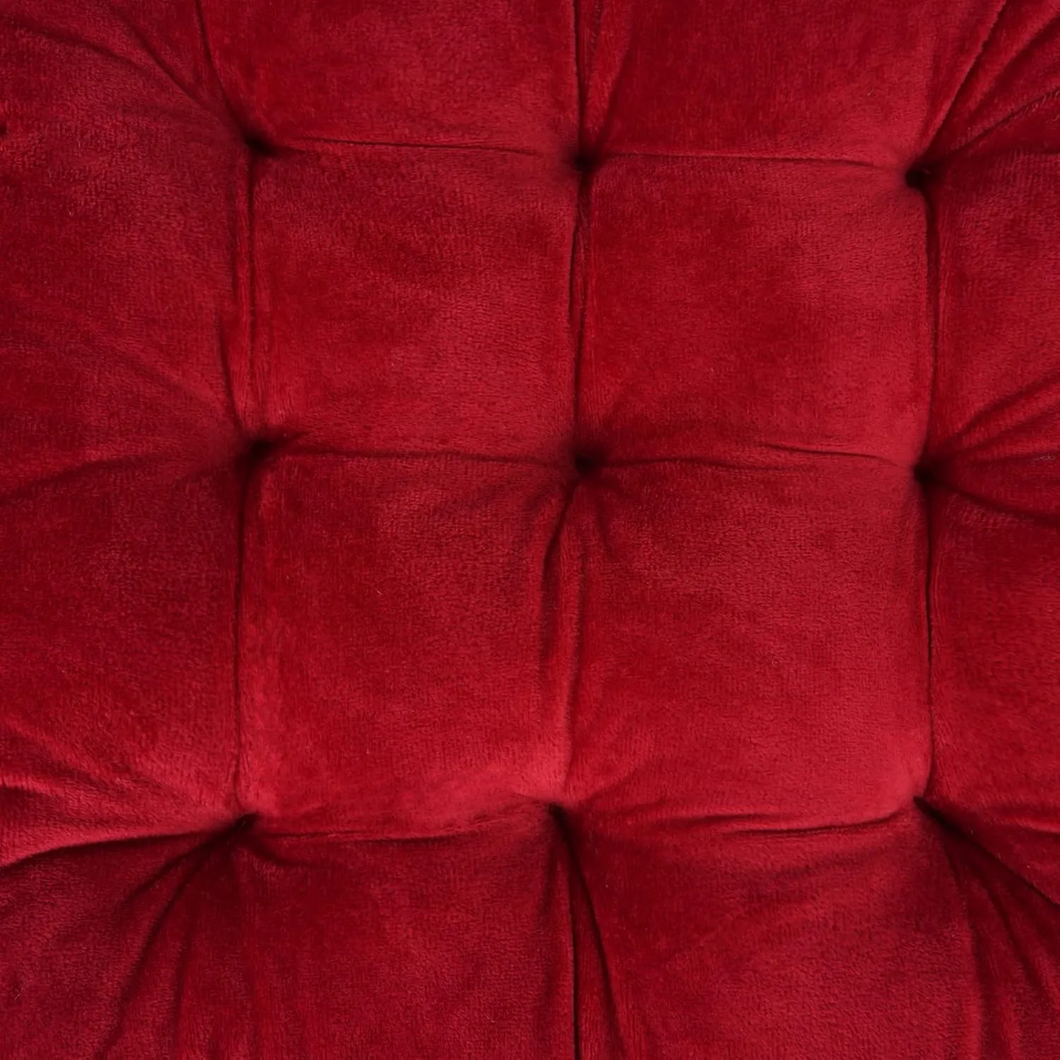 ELFJOY 4 Pack Chair Cushions for Dining Chairs Chair Pads Cushion for Kitchen Office Tufted Square Seat Cushion with Ties (16" Burgundy Velvet)
