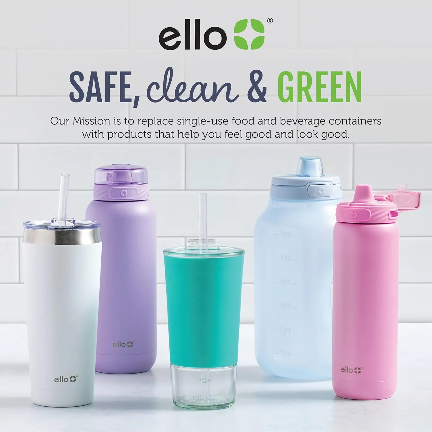 Ello Therma 32oz Insulated Stainless Steel Thermos for Hot & Cold Beverages with Leak Proof Lid & Built-in Cup, Triple Wall Insulation, Hot 24 Hrs, Perfect for Coffee,Tea, Dishwasher Safe, Green