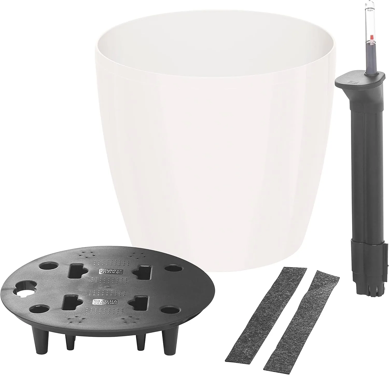 EMSA Flower Pot, Self Watering System, 脴 25cm, White, CASA Brilliant, 517563