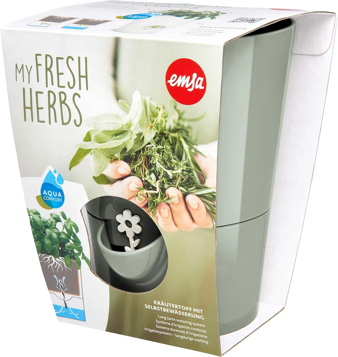 Emsa Fresh Herbs M5250100 Self-Watering Herb Pot Sage