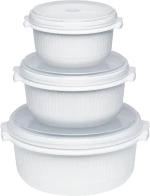 Emsa "Micro Family" 16.9/33.8/50.7 oz Microwave Dish (Set of 3), White