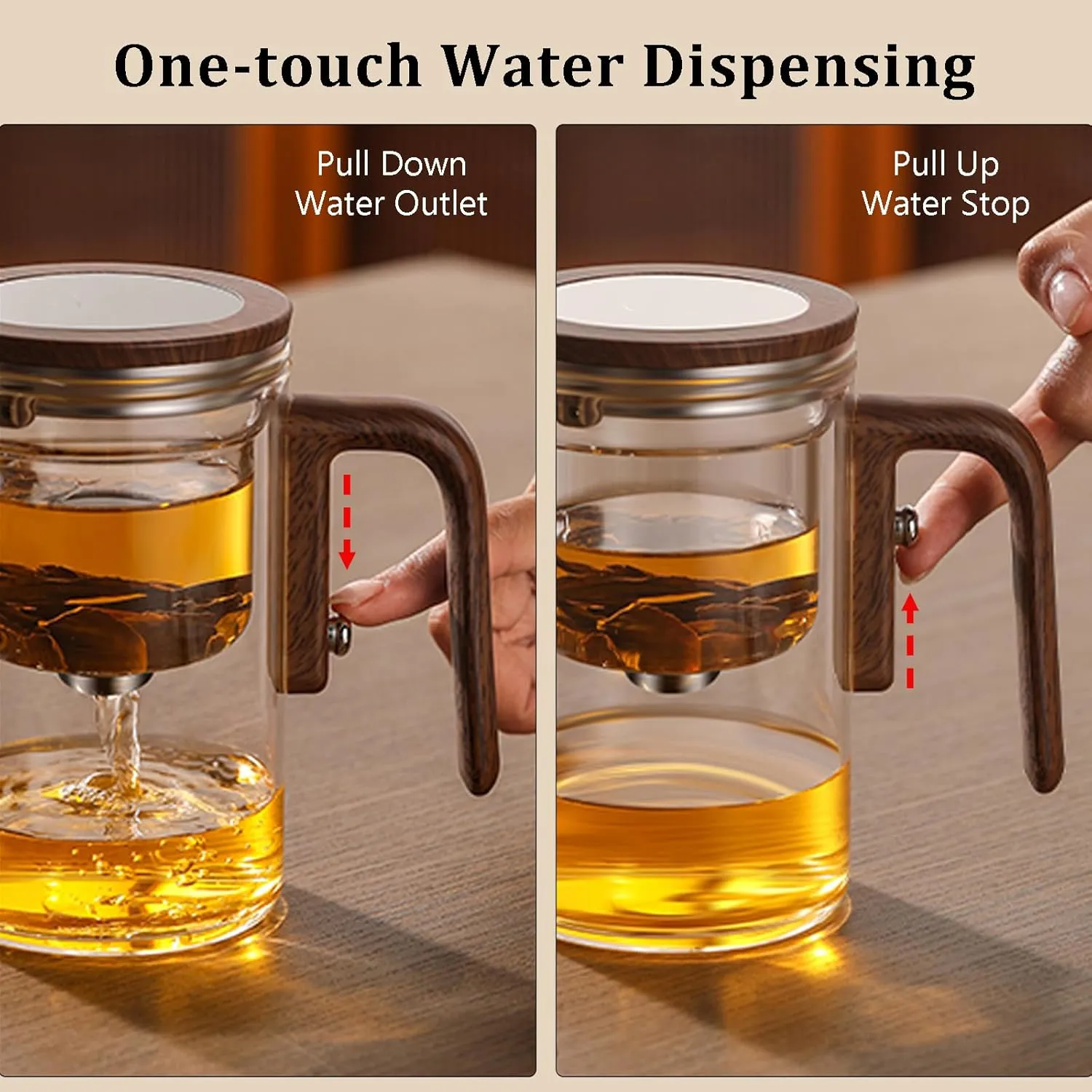 Enchanti Tea Pot - 800ml/27.1oz Witchcraft Magic Glass Teapot, Magnetic Water Separation Design, Borosilicate Infuser Pot with Strainer for Loose Leaf & Herbal Teas, Ideal for Tea Maker