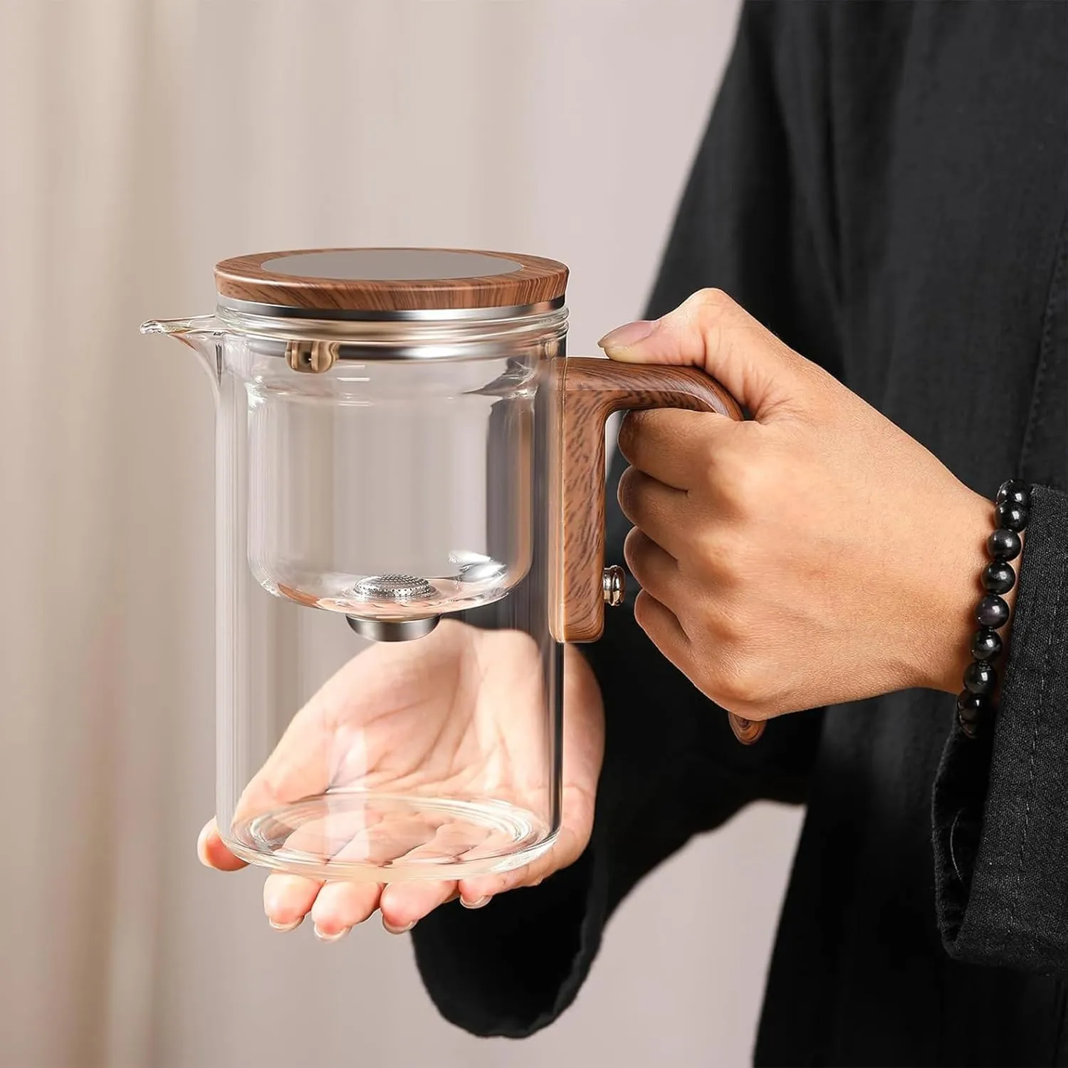 Enchanti Tea Pot - 800ml/27.1oz Witchcraft Magic Glass Teapot, Magnetic Water Separation Design, Borosilicate Infuser Pot with Strainer for Loose Leaf & Herbal Teas, Ideal for Tea Maker