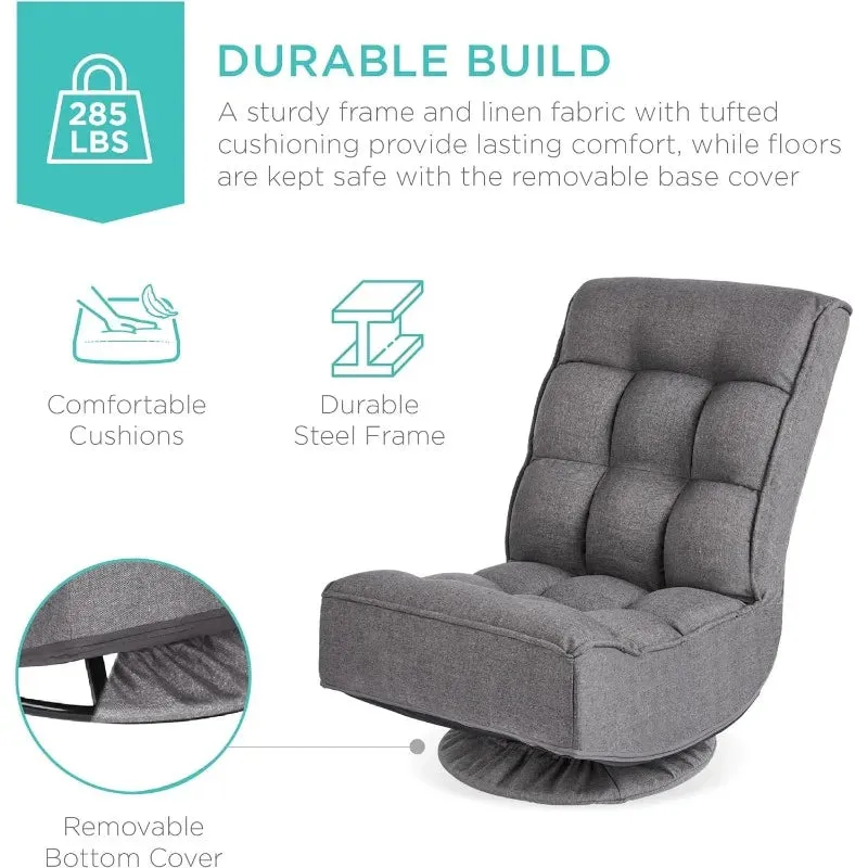 ErgoFold 4-Position Swivel Floor Chair with 360° Rotation with Space-Saving Fold