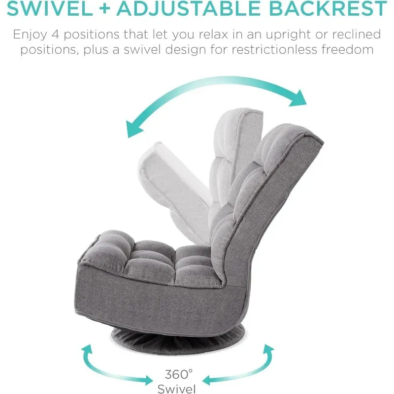 ErgoFold 4-Position Swivel Floor Chair with 360° Rotation with Space-Saving Fold