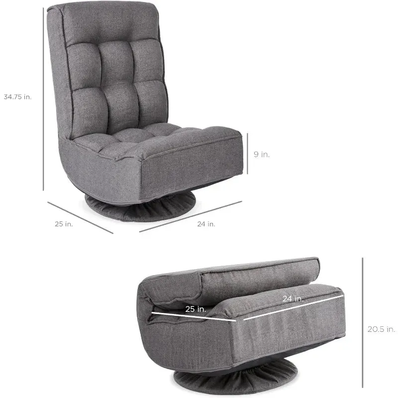 ErgoFold 4-Position Swivel Floor Chair with 360° Rotation with Space-Saving Fold