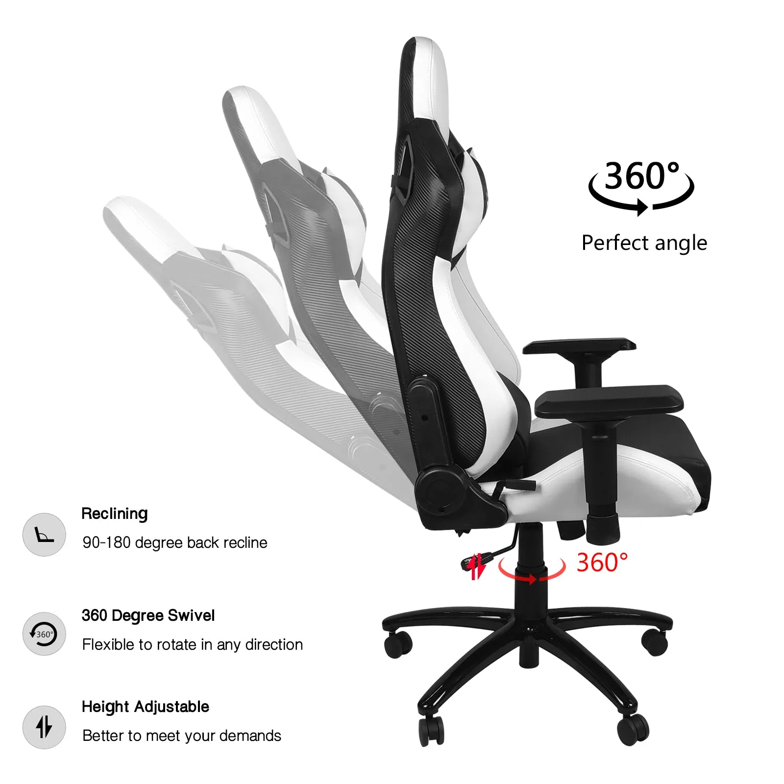 Ergonomic High-Back Swivel Racing Style Office Gamer Desk Computer Gaming Chair