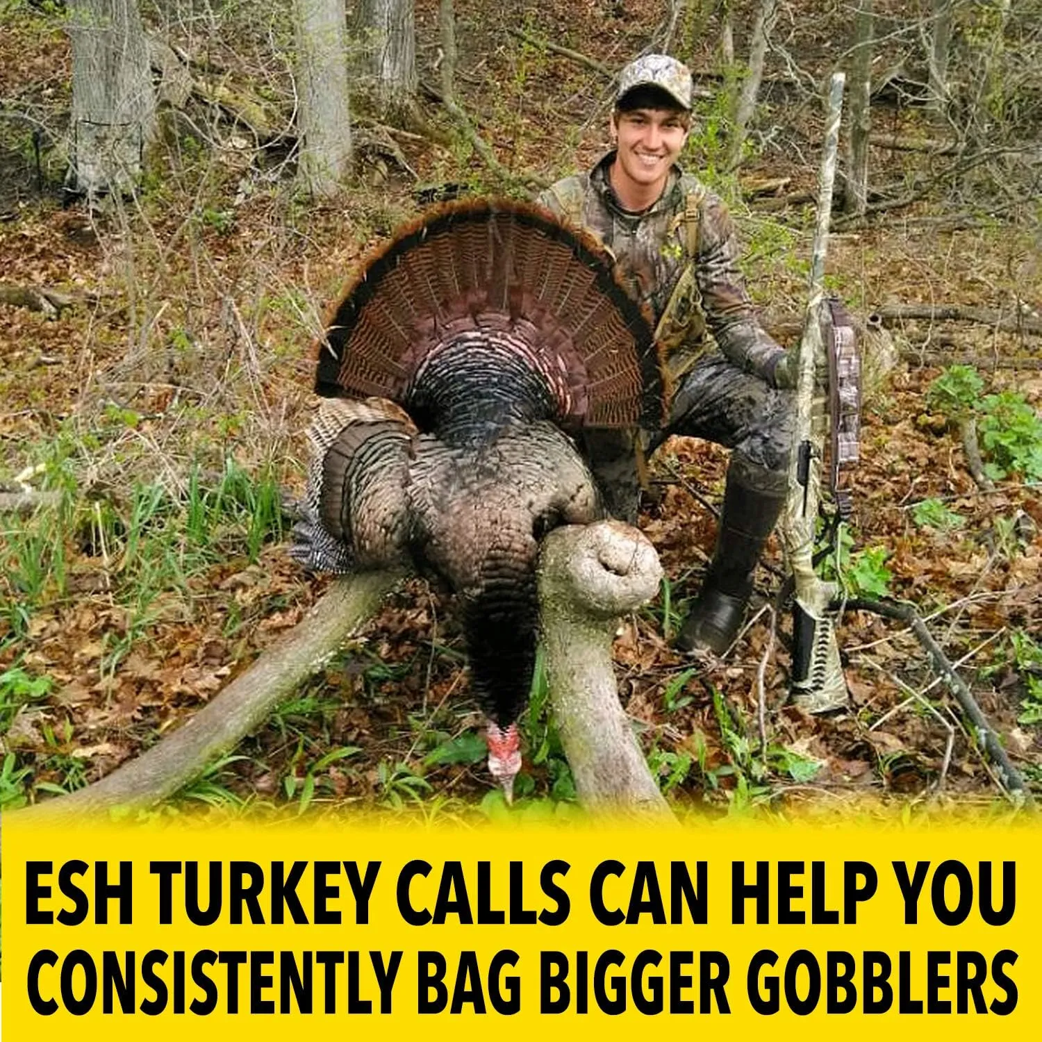ESH Custom Calls Turkey Box Call for Hunting - Wooden Gobbler Turkey Caller with Realistic Hen Sounds - Turkey Hunting Accessories for Beginner and Pro Hunters