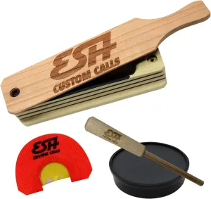 ESH Custom Calls Turkey Box Call for Hunting - Wooden Gobbler Turkey Caller with Realistic Hen Sounds - Turkey Hunting Accessories for Beginner and Pro Hunters
