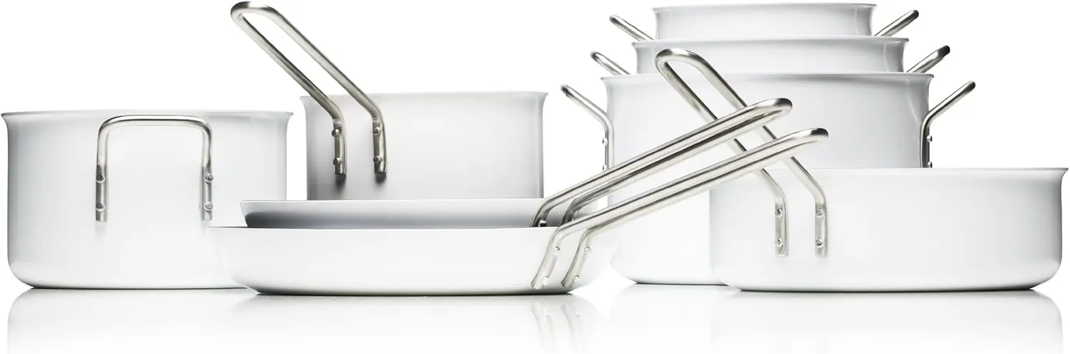 Eva Trio White Casserole, Aluminum with Ceramic Coating, 7.0-Liter, 24cm