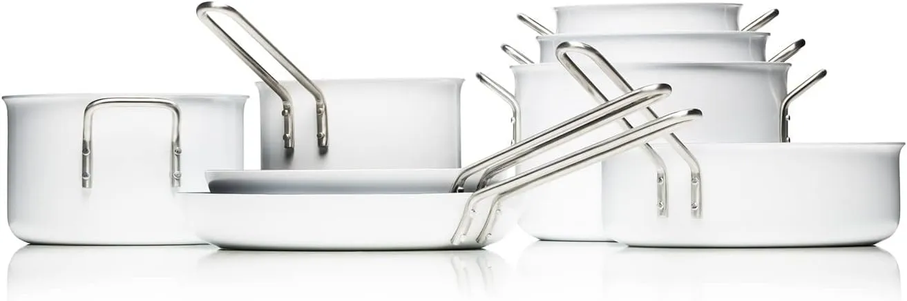 Eva Trio White Casserole, Aluminum with Ceramic Coating, 7.0-Liter, 24cm