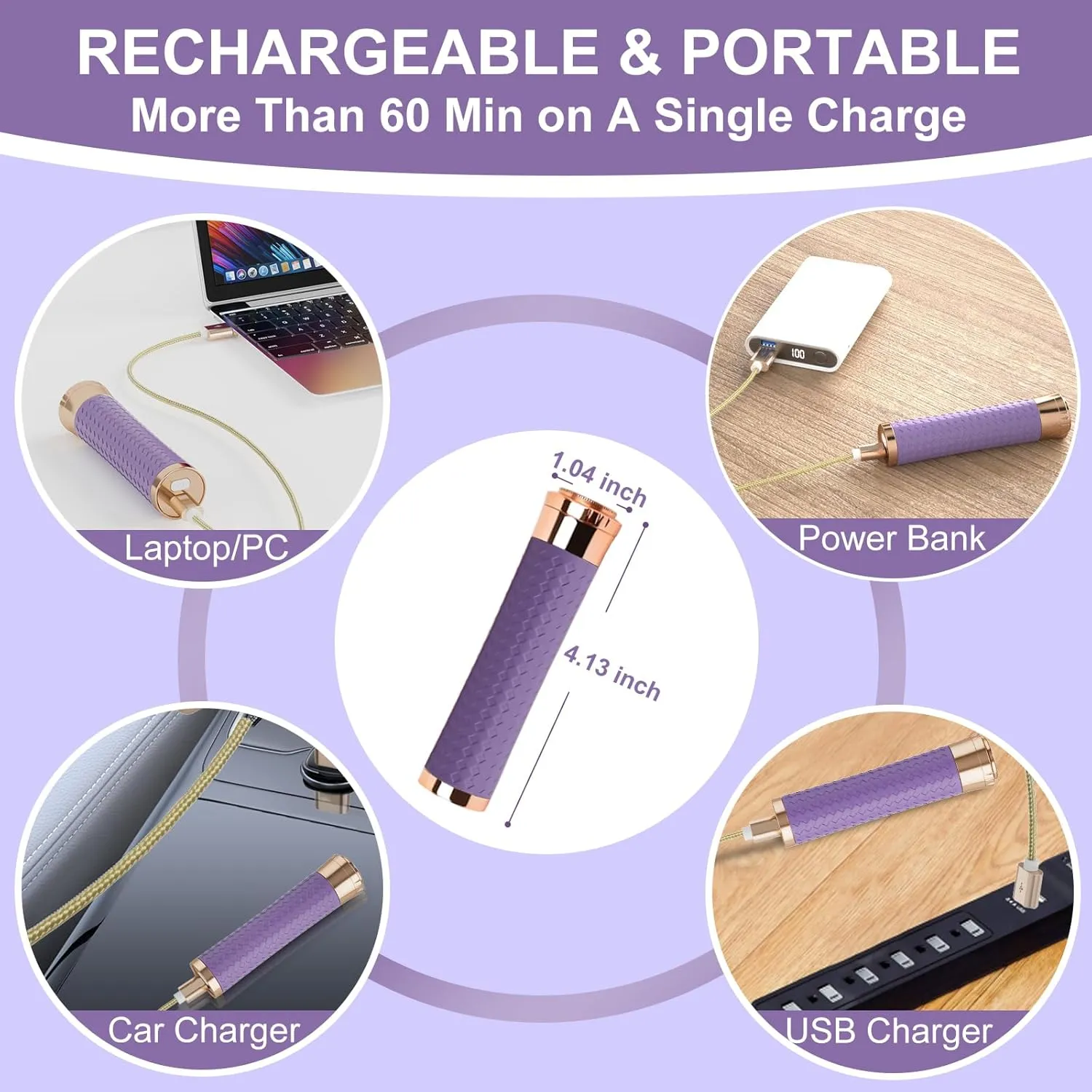 Facial Hair Remover for Women, Painless Rechargeable Hair Removal Device, Comes with 2 Replacement Heads, Portable Electric Shaver/Razors for Face, Chin, Upper Lip, arms (Orange)