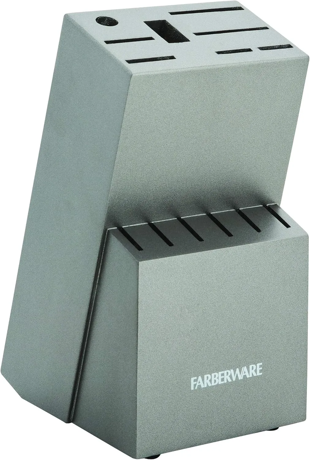 Farberware 15-Piece Stamped Stainless Steel Knife Block Set, High-Carbon Stainless Steel Kitchen Knife Set with Ergonomic Handles, Razor-Sharp Knives with Wood Block, 15-Piece Set, Graphite