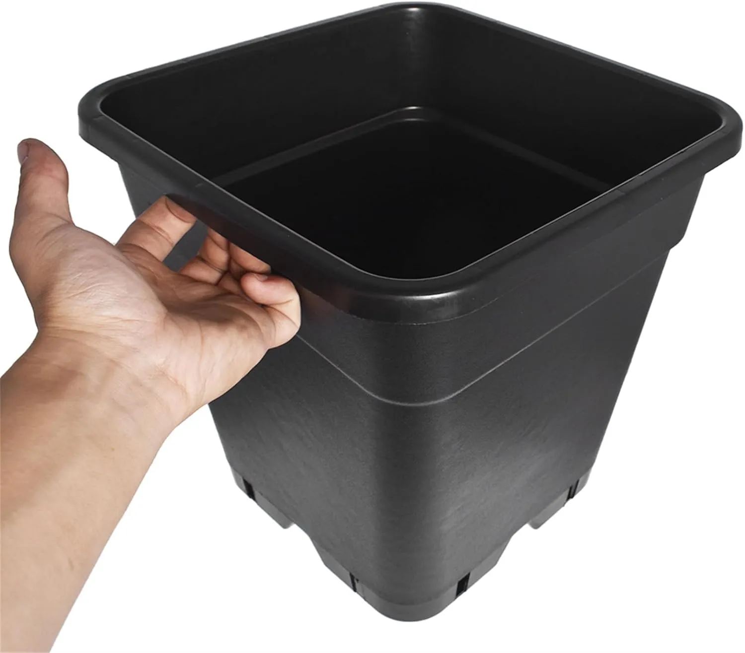 findmall 2 Gallon Square Black Nursery Pots Plant Pots Grow Pots Nursery Container for Planting Soil Plants 10 Pcs
