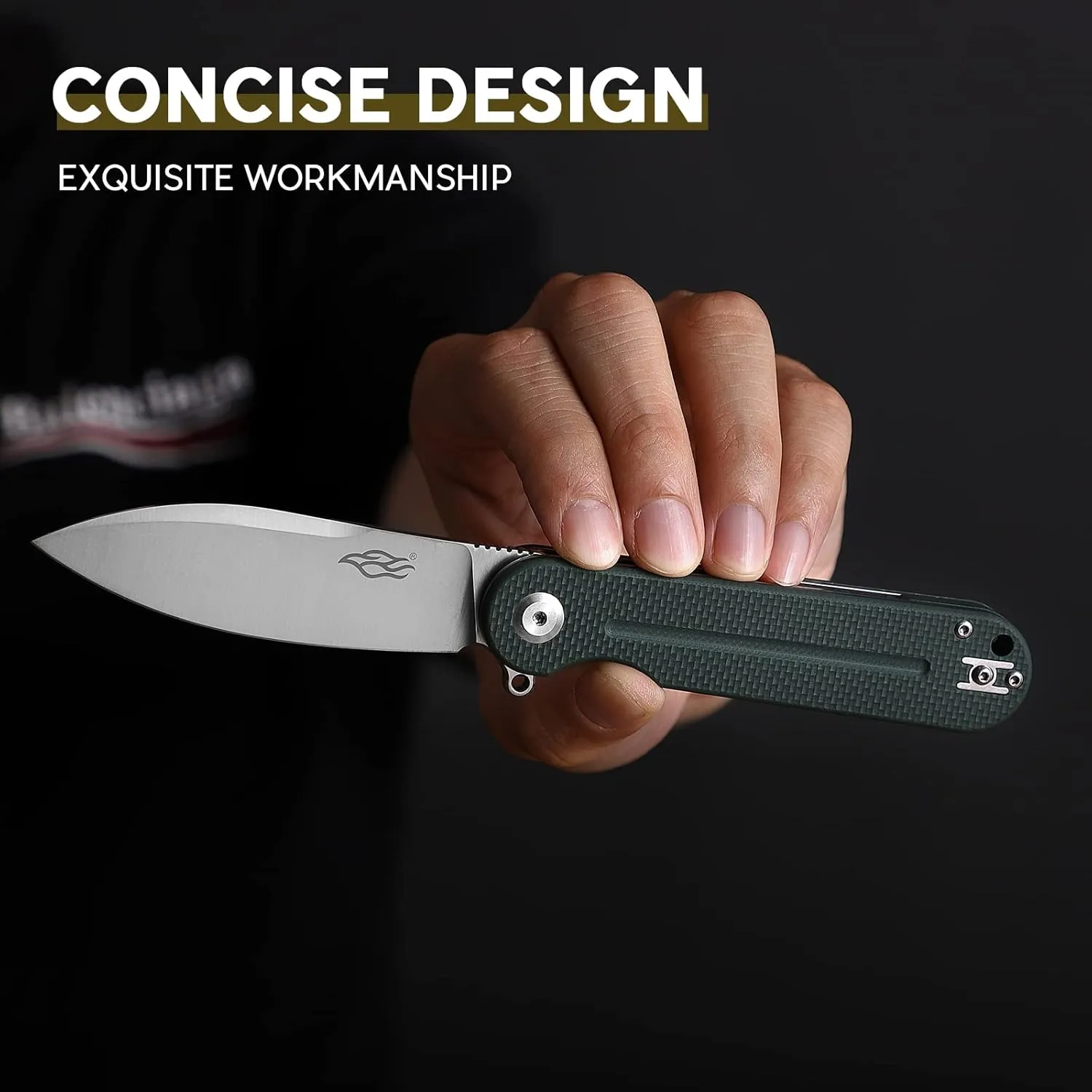 Firebird GANZO FH922-GB Pocket Folding Knife D2 Steel Blade G10 Anti-Slip Handle with Clip Camping Hunting Fishing Outdoor EDC Utility Pocket Knife Best Father's Day Gift (Green)