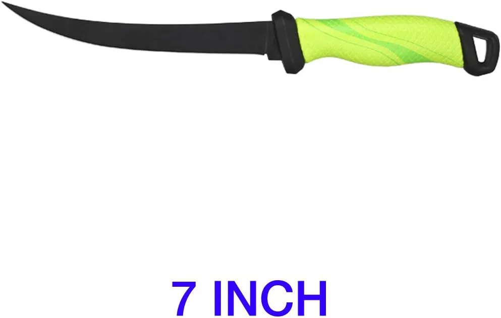 Fishing Fillet Knife, Professional Level Knives for Filleting Fish and Boning Meat, Razor Sharp Stainless-Steel Non-stick Coating Blade,Comfortable Non-Slip Grip (6 INCH & 7 INCH COMBO)