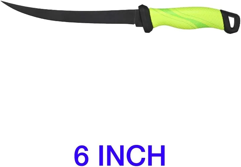 Fishing Fillet Knife, Professional Level Knives for Filleting Fish and Boning Meat, Razor Sharp Stainless-Steel Non-stick Coating Blade,Comfortable Non-Slip Grip (6 INCH & 7 INCH COMBO)