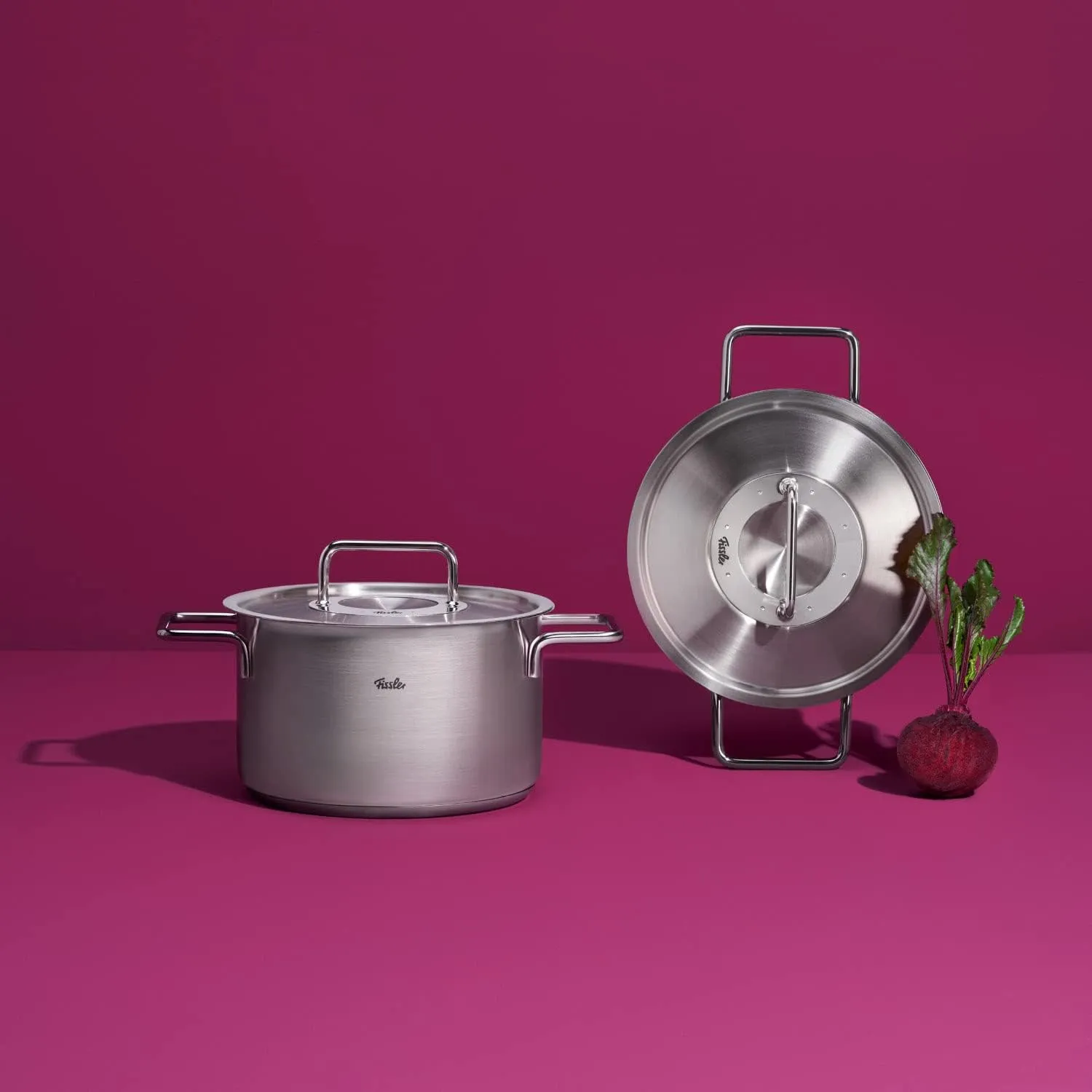 Fissler Pure Collection Stainless Steel 2.2 Quart Stock Pot with Metal Lid