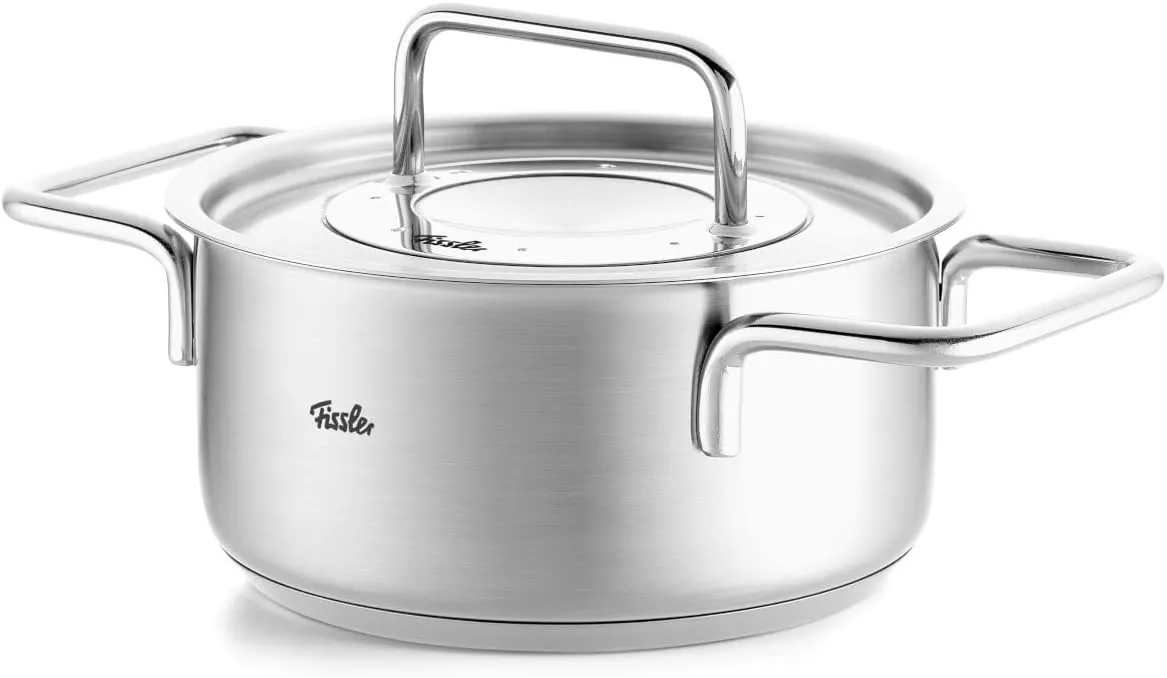 Fissler Pure Collection Stainless Steel 2.2 Quart Stock Pot with Metal Lid