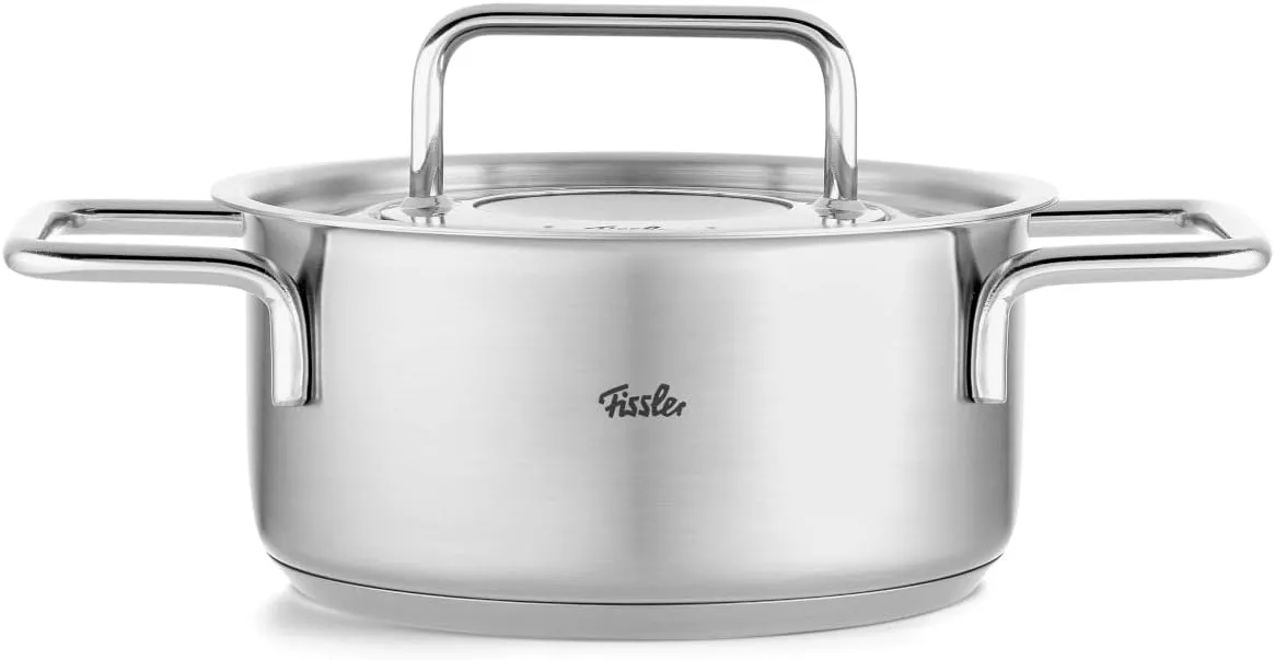 Fissler Pure Collection Stainless Steel 2.2 Quart Stock Pot with Metal Lid