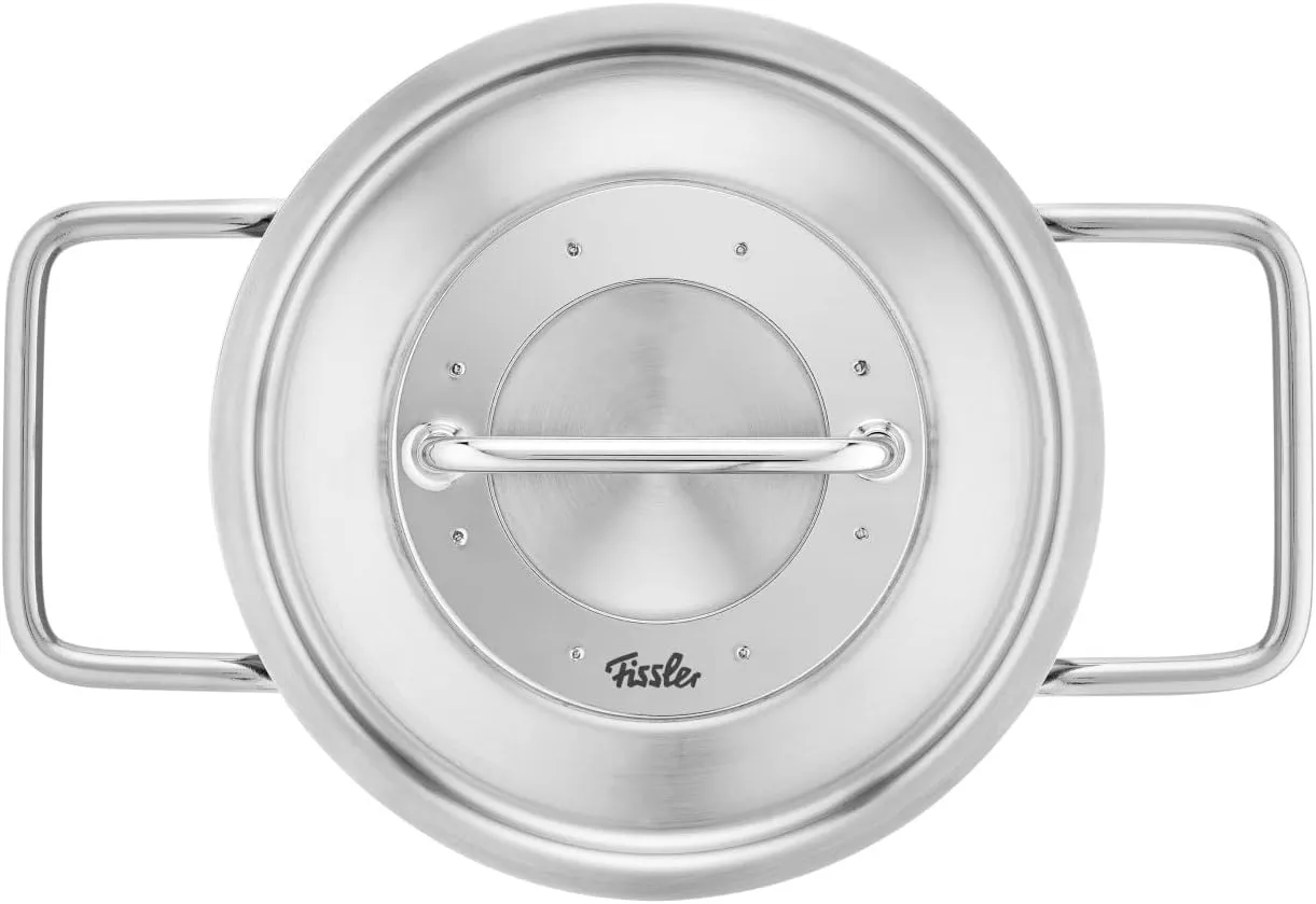 Fissler Pure Collection Stainless Steel 2.2 Quart Stock Pot with Metal Lid