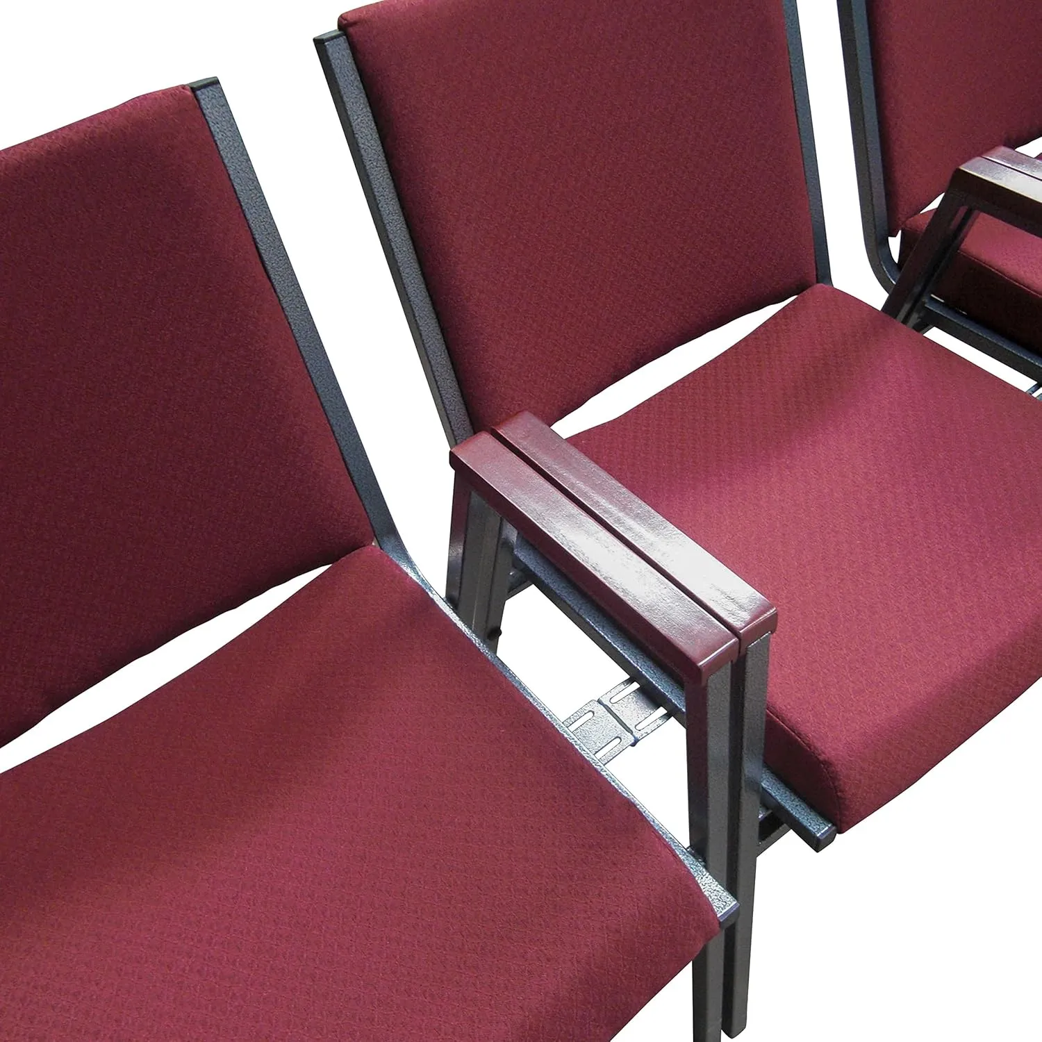 Flash Furniture 4 Pack HERCULES Series Heavy Duty Green Patterned Fabric Stack Chair with Arms
