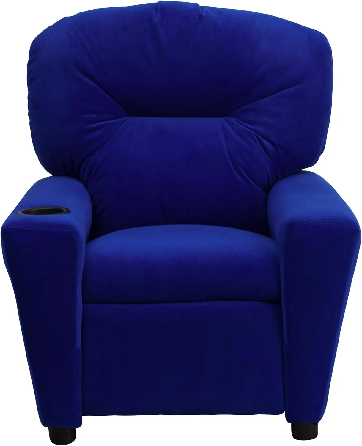 Flash Furniture Chandler Microfiber Kids Recliner with Cup Holder and Safety Recline, Contemporary Reclining Chair for Kids, Supports up to 90 lbs., Blue