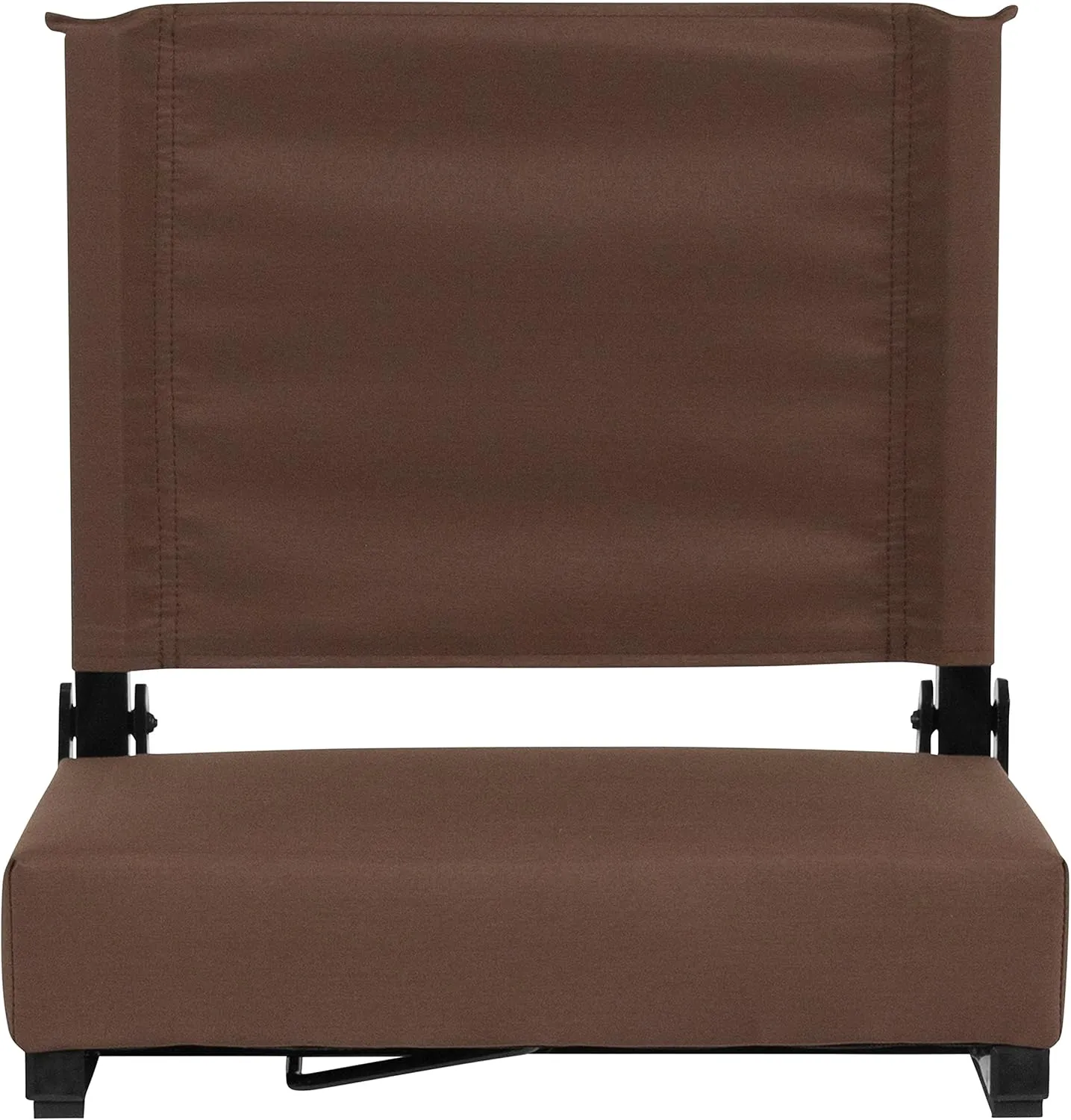 Flash Furniture Grandstand Portable Stadium Seats for Bleachers or Benches, Folding Padded Stadium Chairs with Handle, Pack of 2, 500 lb. Weight Capacity, Brown