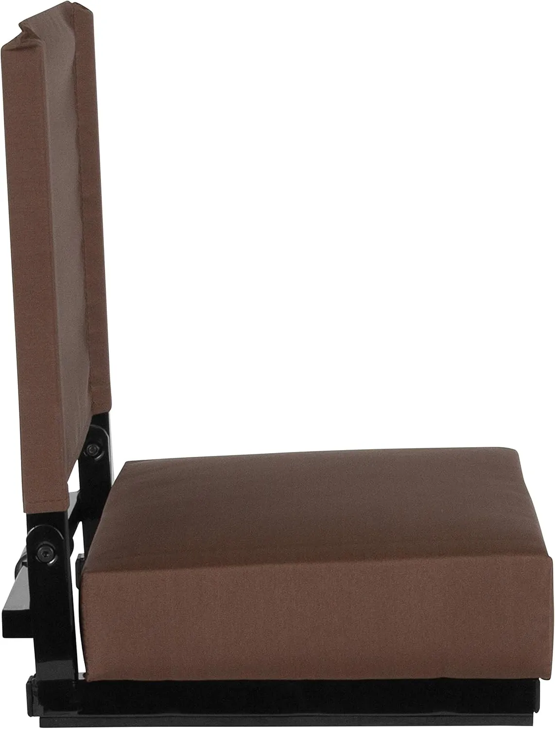 Flash Furniture Grandstand Portable Stadium Seats for Bleachers or Benches, Folding Padded Stadium Chairs with Handle, Pack of 2, 500 lb. Weight Capacity, Brown