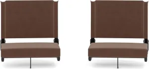 Flash Furniture Grandstand Portable Stadium Seats for Bleachers or Benches, Folding Padded Stadium Chairs with Handle, Pack of 2, 500 lb. Weight Capacity, Brown