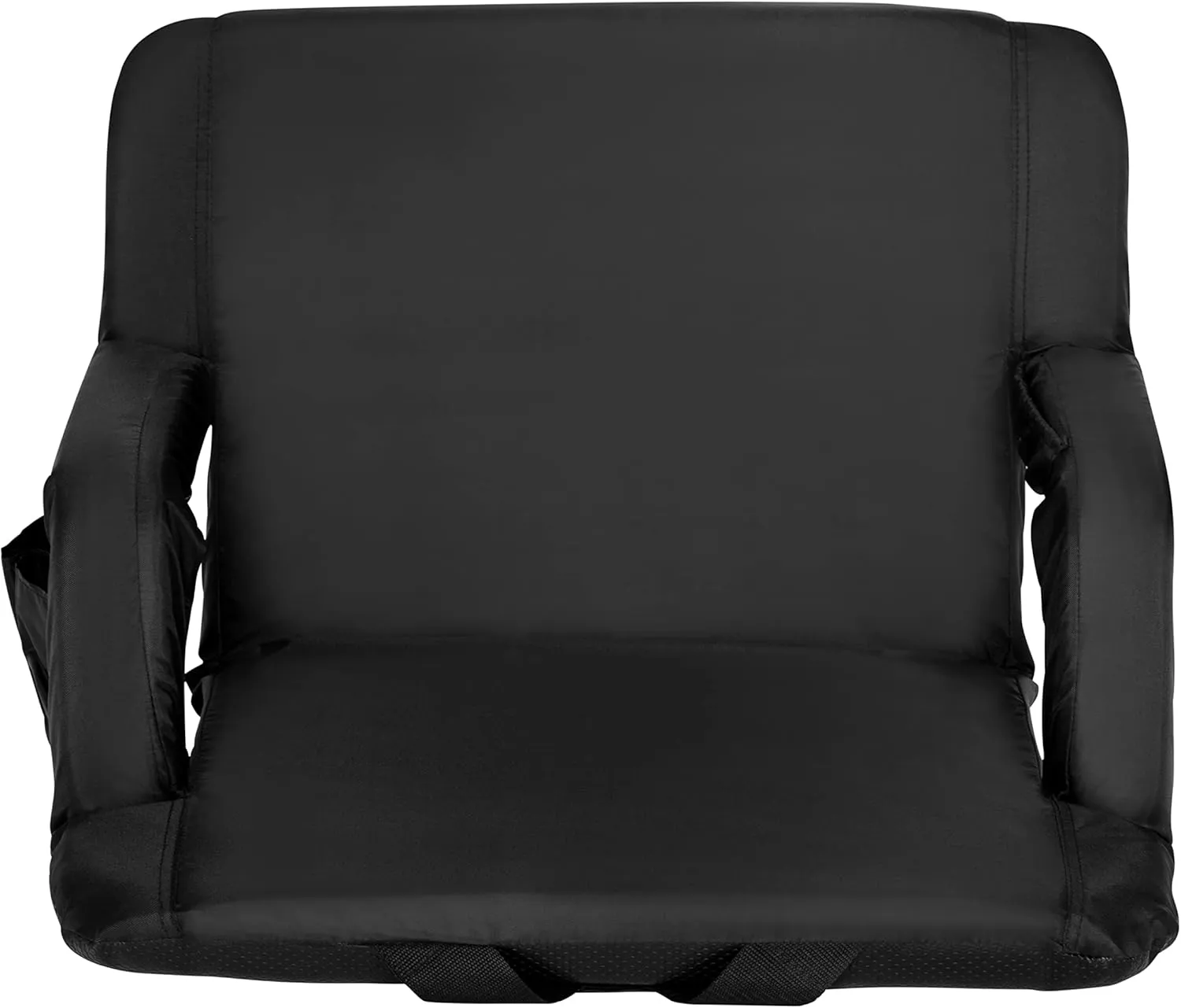Flash Furniture Malta Extra Wide Portable Stadium Seat for Bleachers or Benches, Padded Stadium Chair with Backpack Straps and Storage, 265 lb. Weight Capacity, Black