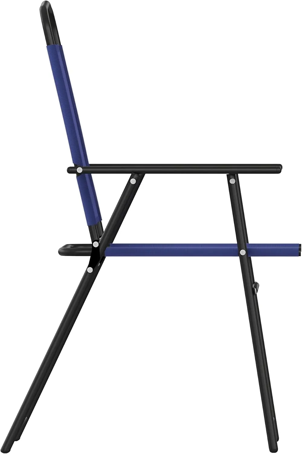 Flash Furniture Mystic Folding Patio Sling Chairs, Outdoor Textilene Lawn Chairs with Armrests, Set of 2, Navy