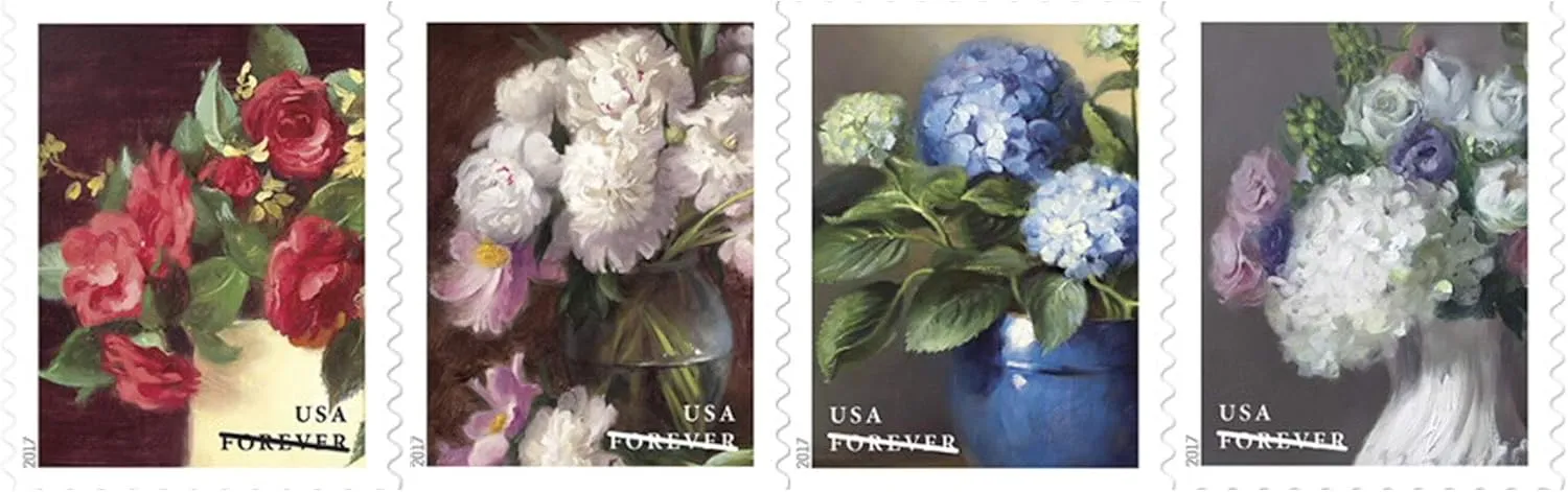 Flowers from The Garden USPS First Class Postage Stamps Celebrate Beauty Wedding (Strip of 20)