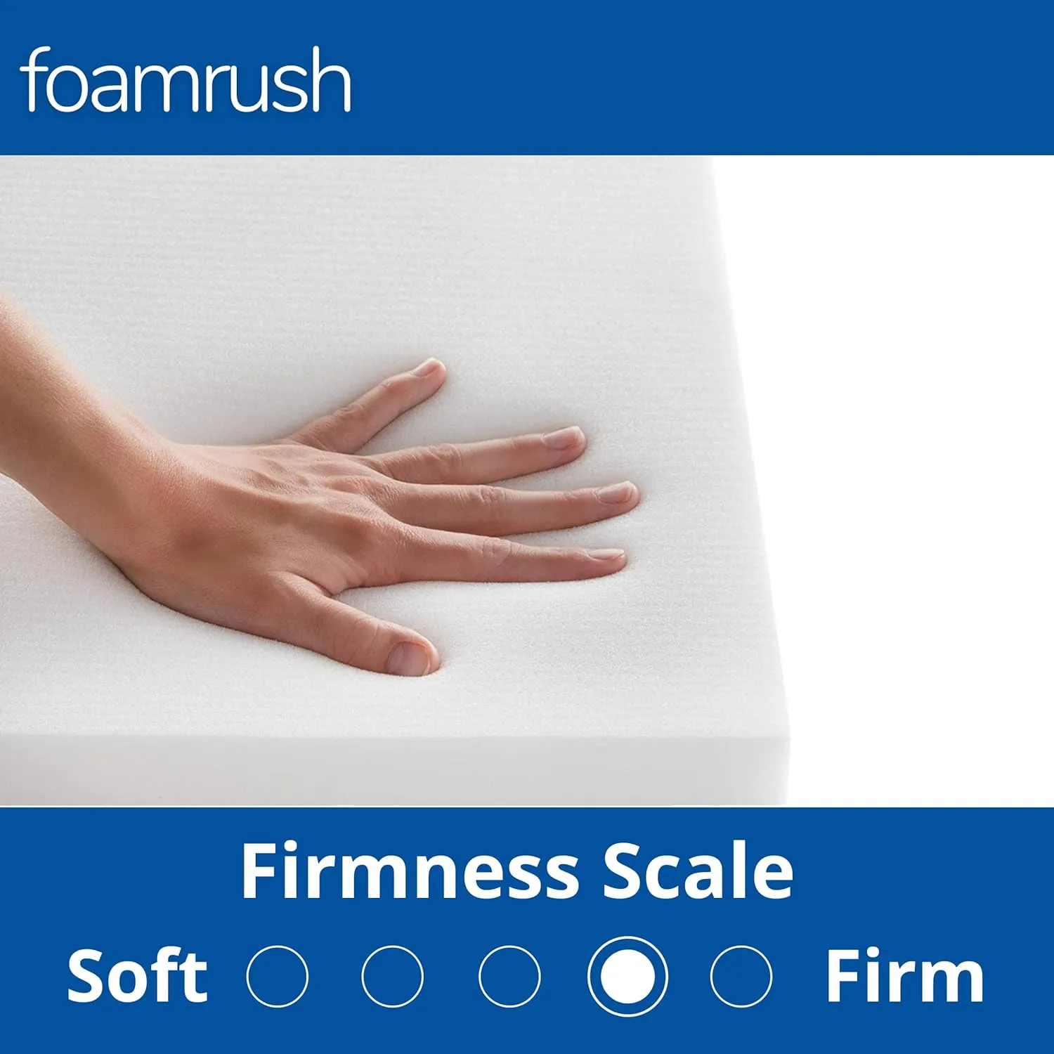 FoamRush 3" x 25" x 25" Gel Memory Foam Bench Cushion Replacement Medium Firm (Upholstery Foam, Rubber Padding, Seat Replacement, Upholstery Sheet, Couch, Sofa Cushion, Mattress) Made in USA