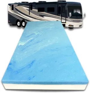 FoamRush 3" x 31" x 75" Bunk, Camping Cot Gel Memory Foam RV Mattress Replacement, Soft Support, Comfort, Pressure Relief, Made in USA, Travel Camper Trailer Truck, Cover Not Included