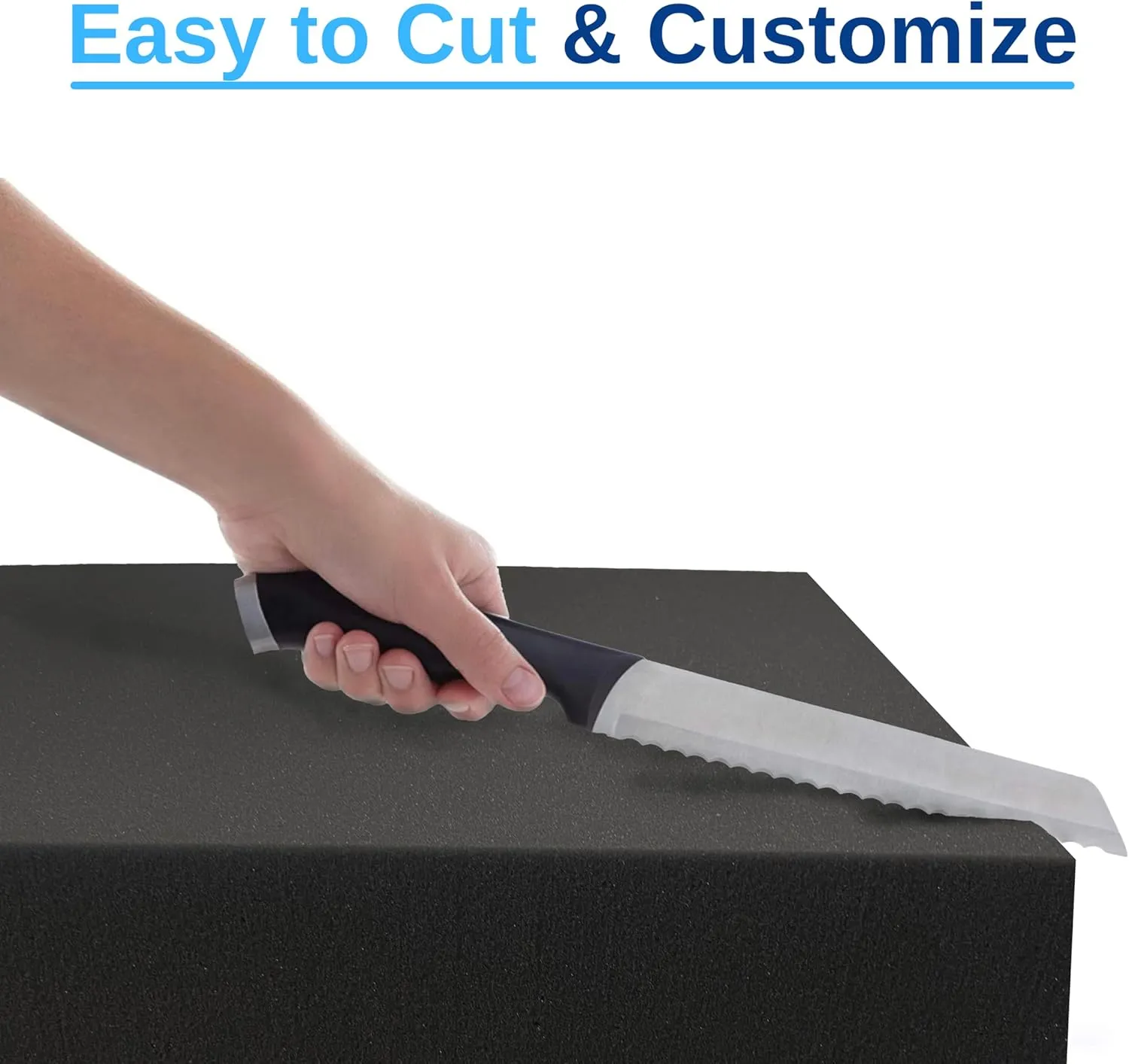 FoamRush 3"x 36" x 36" Charcoal Square Foam Cushion Replacement, Upholstery Foam, Upholstery Sheet, Wheelchair Seat Cushion Replacement, Made in USA