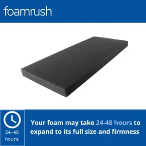 FoamRush 3"x 36" x 36" Charcoal Square Foam Cushion Replacement, Upholstery Foam, Upholstery Sheet, Wheelchair Seat Cushion Replacement, Made in USA