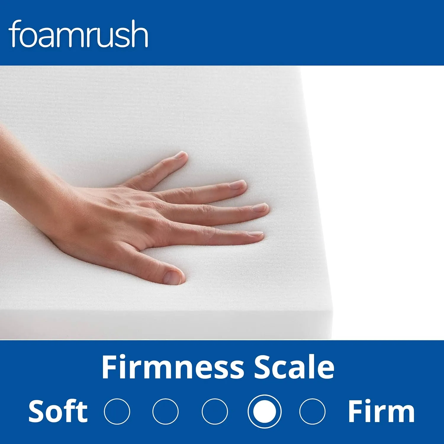 FoamRush 6" H x 24" W x 24" L Upholstery Foam Cushion High Density (Square Foam for Dining Chairs, Chair & Wheelchair Seat Cushion Replacement)