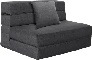Fold Sofa Bed Couch Twin Size with Pillow Memory Foam Convertible Sleeper Chair Bed Futon Lazy for Living Room/Home Office/Guest Beds/Apartment/Upstairs Loft,Dark Gray