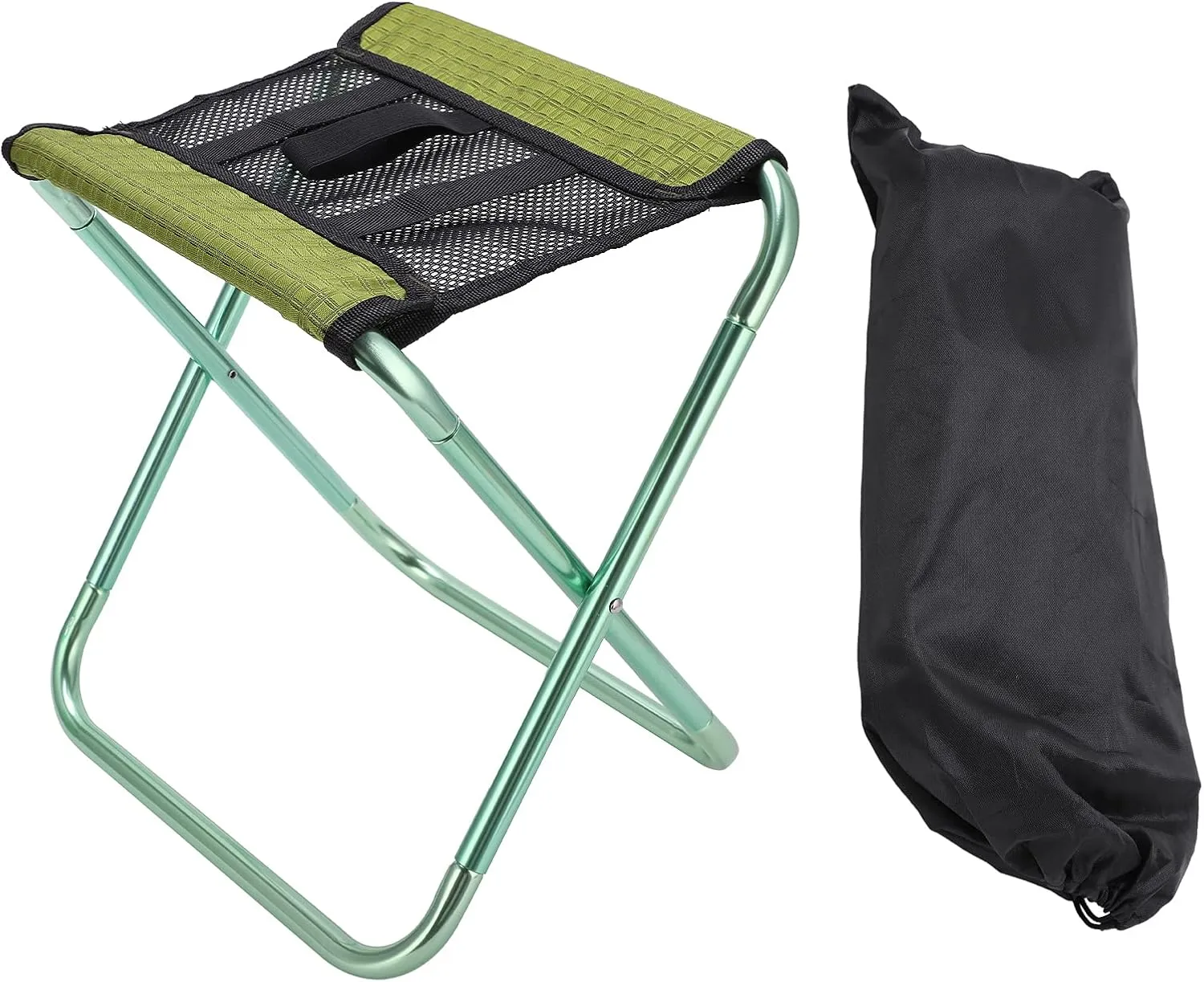 Foldable Chair with Carry Bag, Lightweight Breathable Portable Stool for Mountaineering Camping, Portable Folding Compact Lightweight Stool Seat for Fishing Hiking Gardening Outdoor Walking