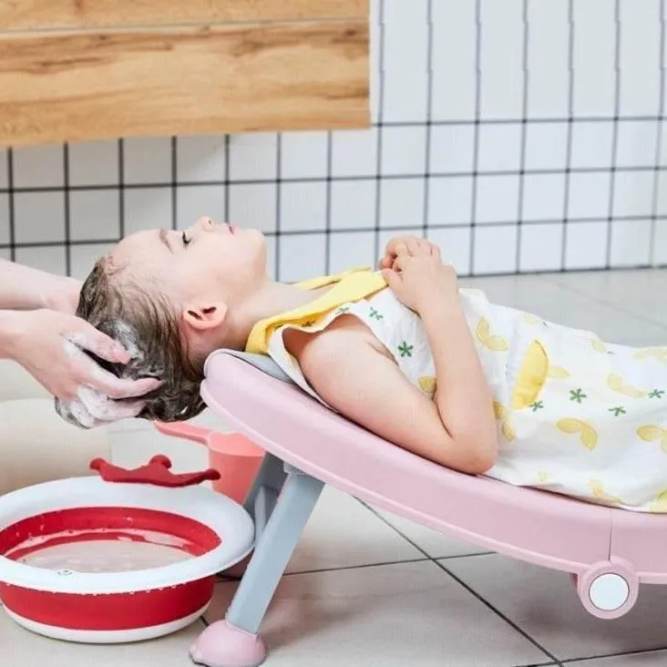 Foldable Ergonomic Head Washing Chair - Kid-Friendly Hair Wash Seat