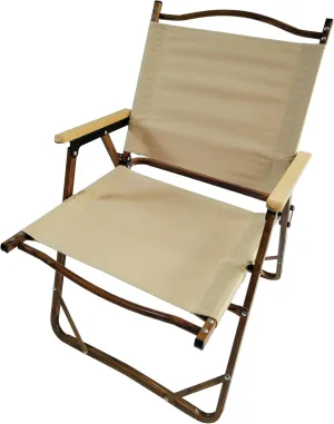 Foldable Portable Chair Set of 4 with Armrests, Aluminium Frame and Beech Wood, Easy to Carry for Outdoor Use, Natural