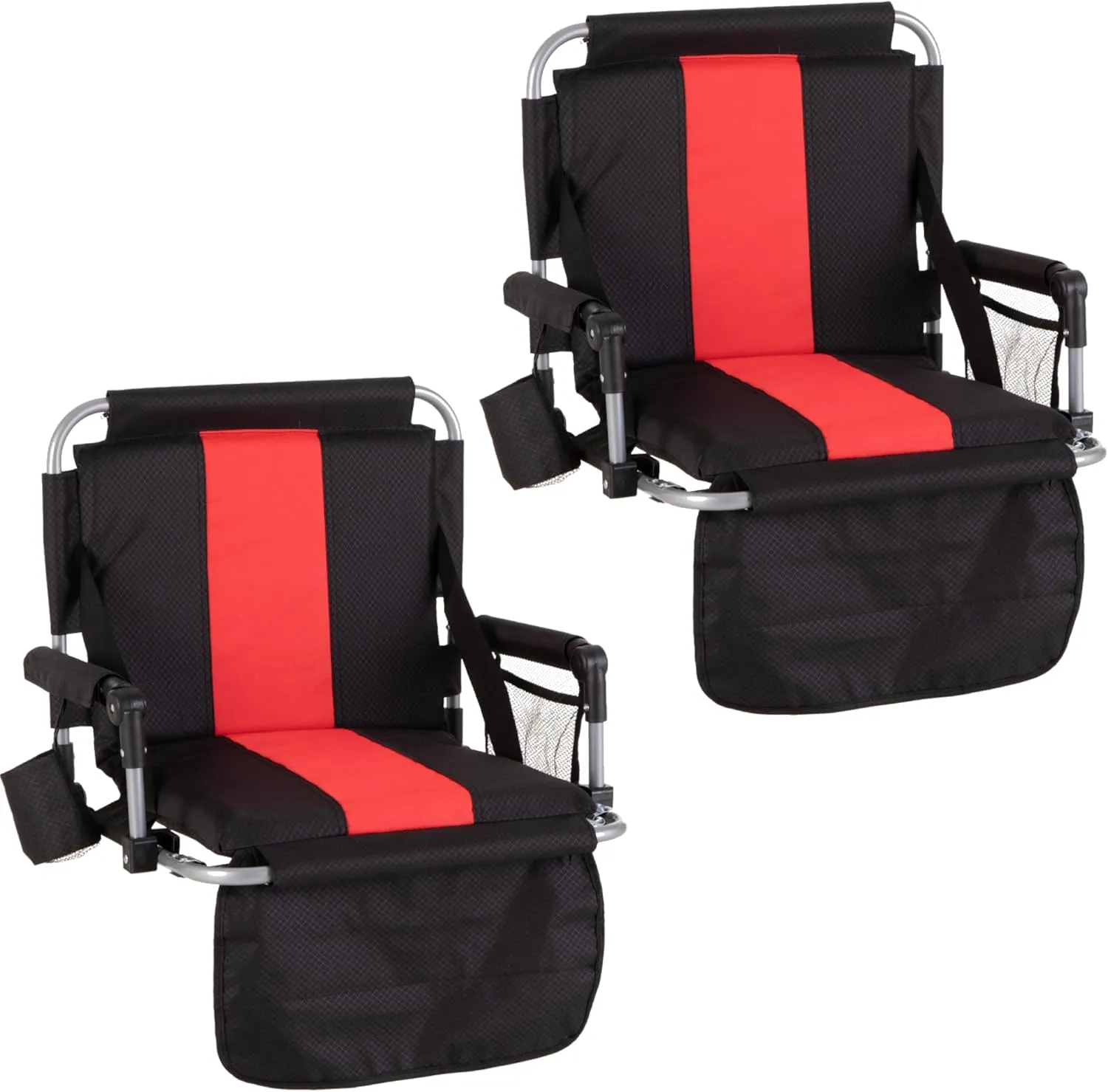 Foldable Stadium Seat Portable Folding Stadium Chairs Padded Bleacher Seat Cushion Bleacher Chair with Armrest and Cup Holder