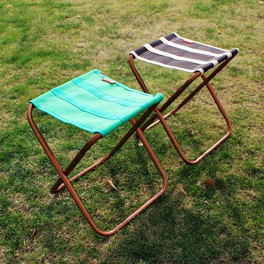 Folding Fishing Chair Aluminum Portable Barbecue Fishing Mazar Chair Outdoor Folding Stool Super Comfort，Firm and Durable/Green/22 * 23 * 28Cm