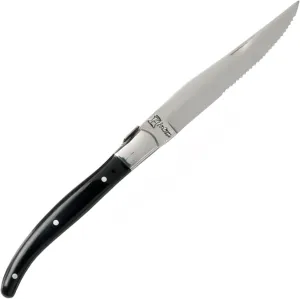 Fortessa Provencal Serrated Steak Knife, 9.25-Inch, Black Handle, Set of 6