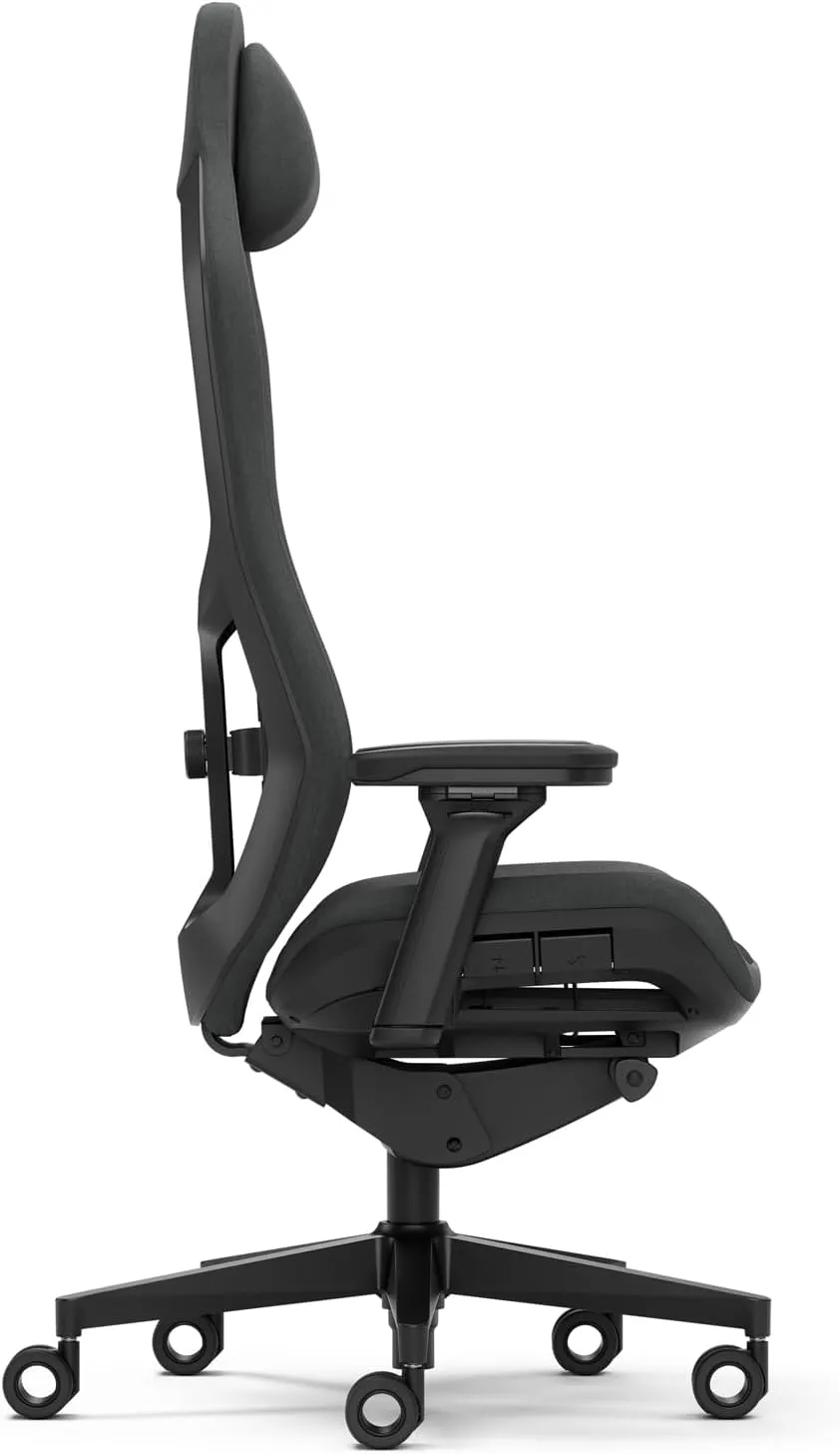 Fractal Design Refine Mesh Dark Gaming Chair - Ergonomic Office Desk Chair Functionality with 4D Adjustable Armrests, High-Back Support, Lumbar Cushion, and Breathable Mesh