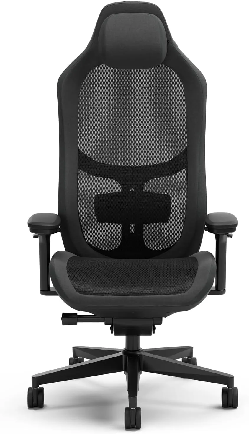 Fractal Design Refine Mesh Dark Gaming Chair - Ergonomic Office Desk Chair Functionality with 4D Adjustable Armrests, High-Back Support, Lumbar Cushion, and Breathable Mesh