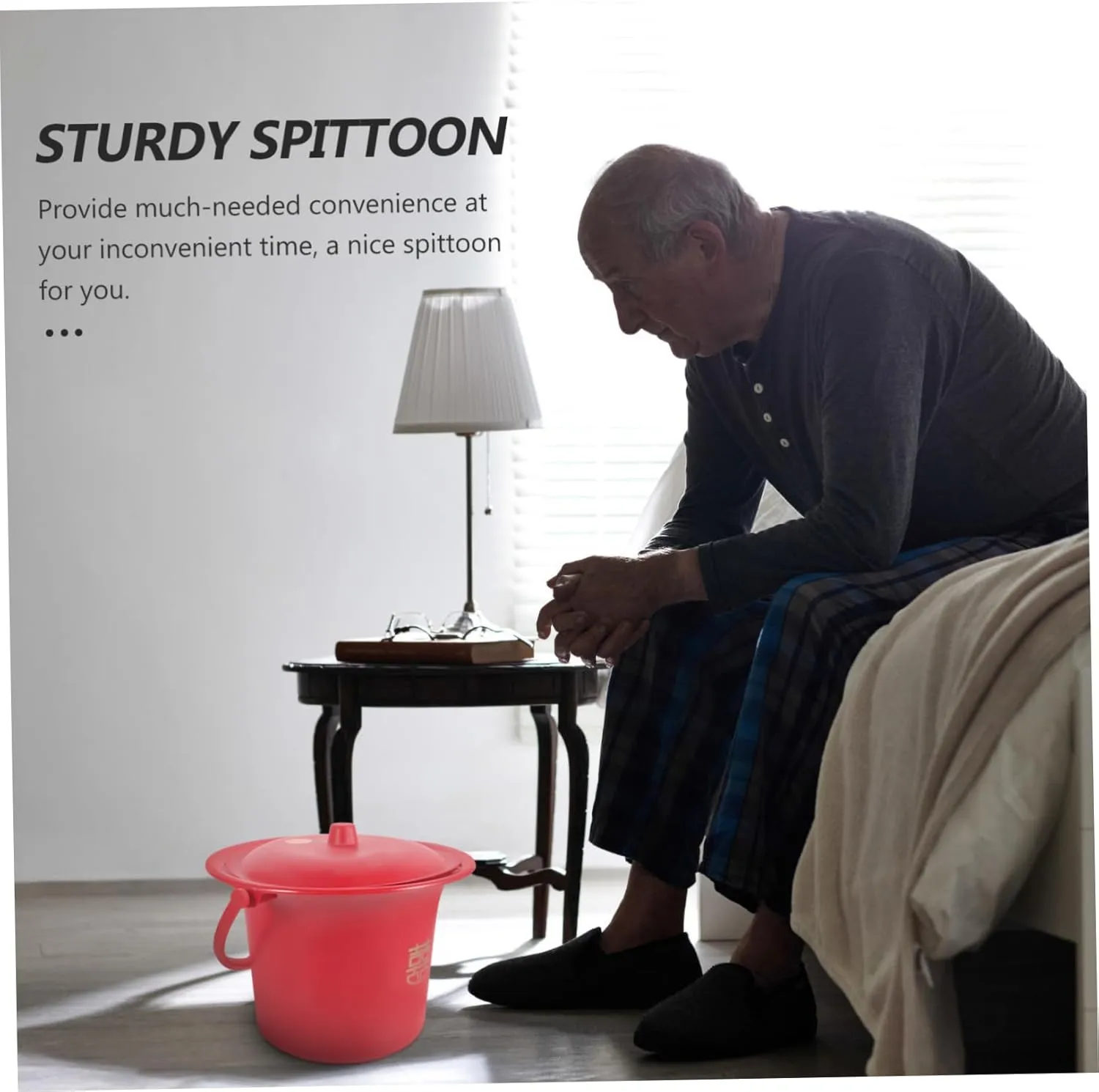 FRCOLOR Spittoon Bucket Urinals Spittoon Night Urine Pot Tank Riser Old People Spittoon Portable Urine Bucket Wedding Spittoon Urine Storage Pot Red Pp Enamel Household Bride