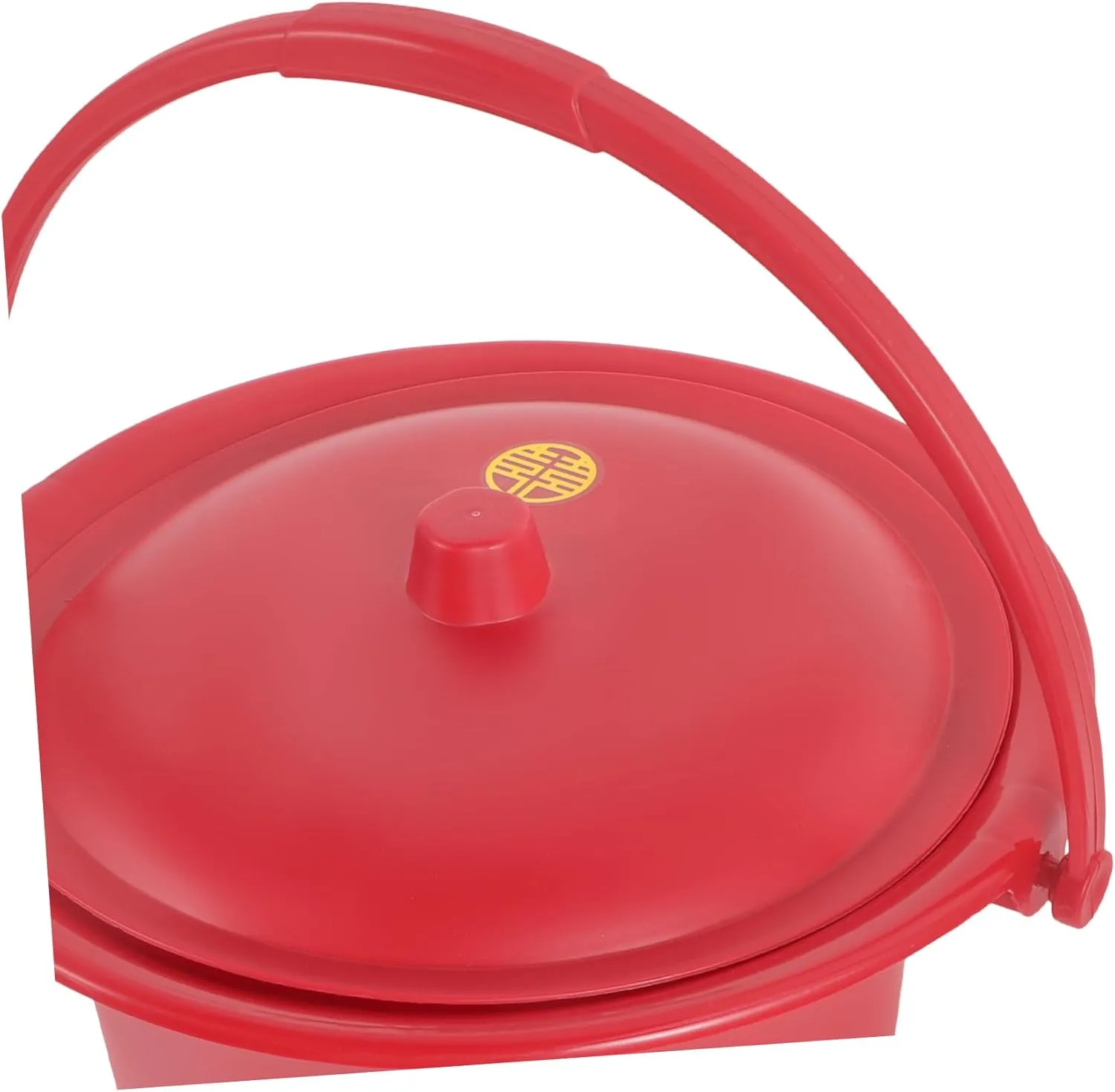 FRCOLOR Spittoon Bucket Urinals Spittoon Night Urine Pot Tank Riser Old People Spittoon Portable Urine Bucket Wedding Spittoon Urine Storage Pot Red Pp Enamel Household Bride