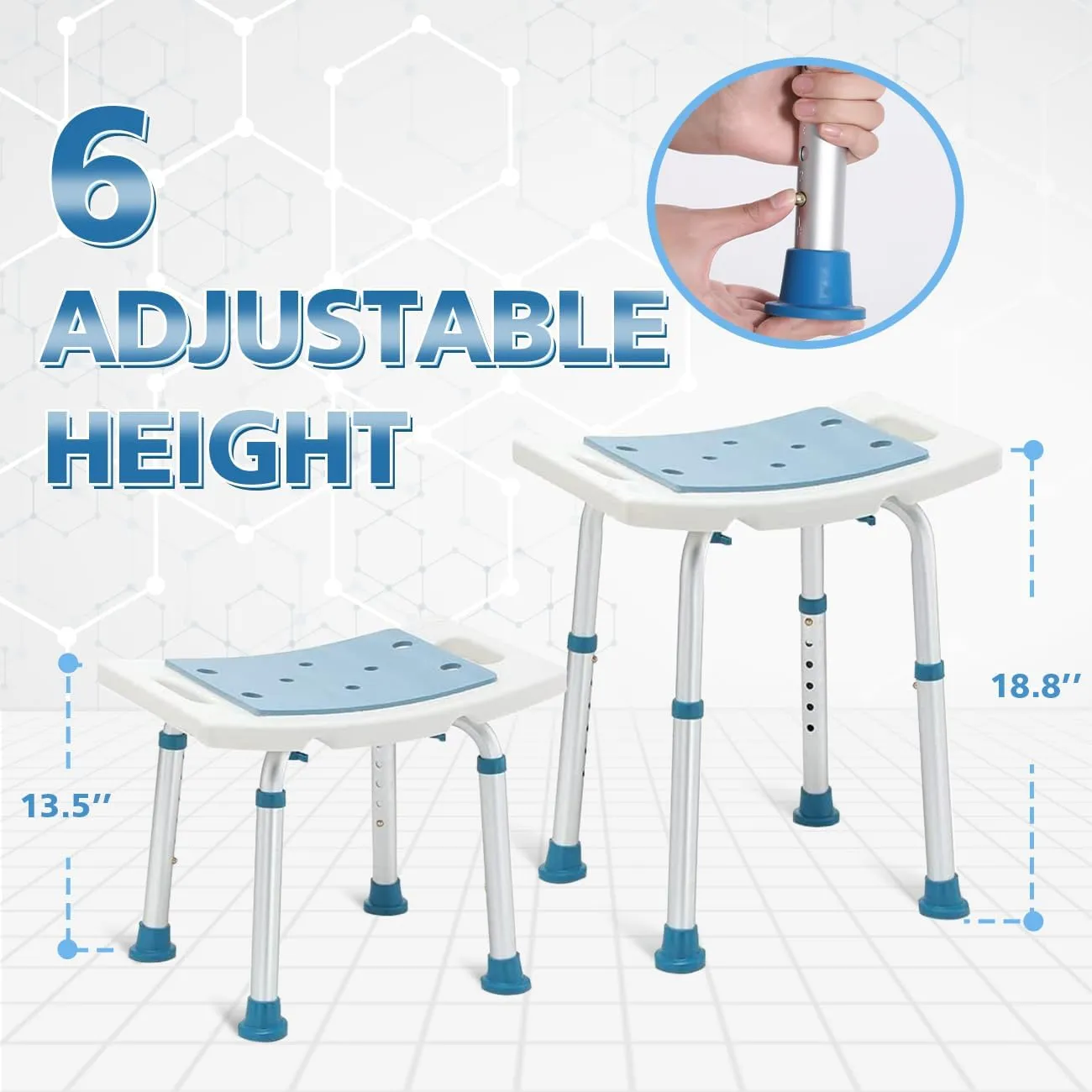 FSA/HSA Eligible Shower Chair for Inside Shower, Shower Stool for Elderly and Disabled, Tool-Free Assembly Shower Seat for Bathtub, Shower Bath Chairs for Seniors/Disabled by DUALECO